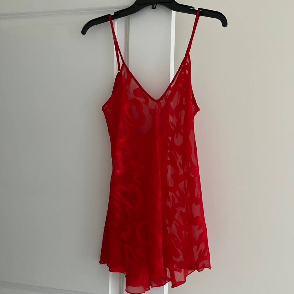 Shirley of Hollywood Red Nightie & Thong. Size S